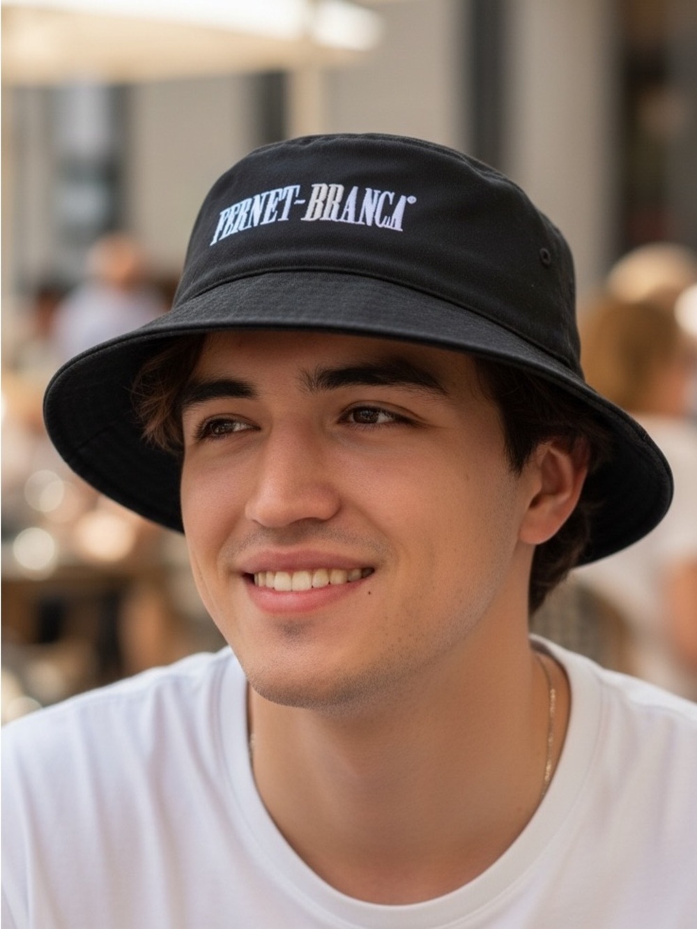 Rare Fernet-Branca Black Bucket Hat with Embroidered Logo, EUC